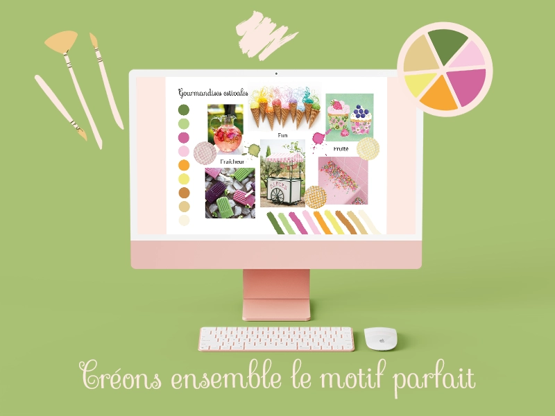 Motif personnalisé, Amandine Couëdel Bodiguel, designer textile et surface, pattern designer, créatrice de motifs, illustratrice, Nantes, France